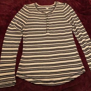 ☘️ Lucky Brand Long Sleeved Henley Aztec Stripes